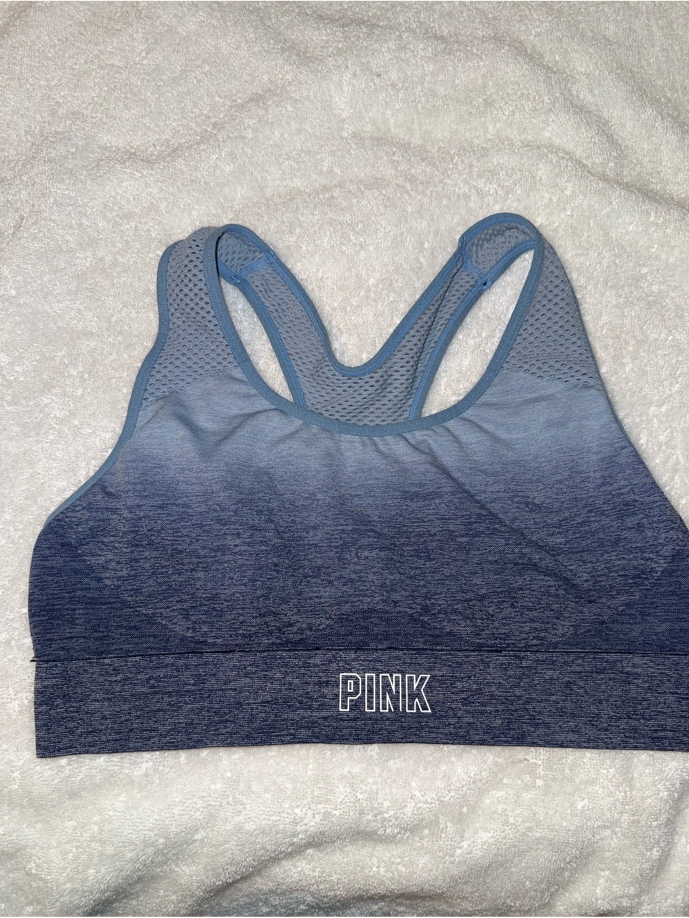 PINK Victoria's Secret Blue Ombre Racerback Sports Bra